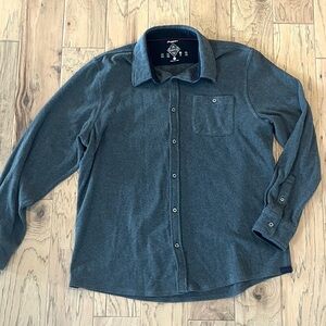 Flag & Anthem Madeflex Grey Fleece Button Up Shirt, XL